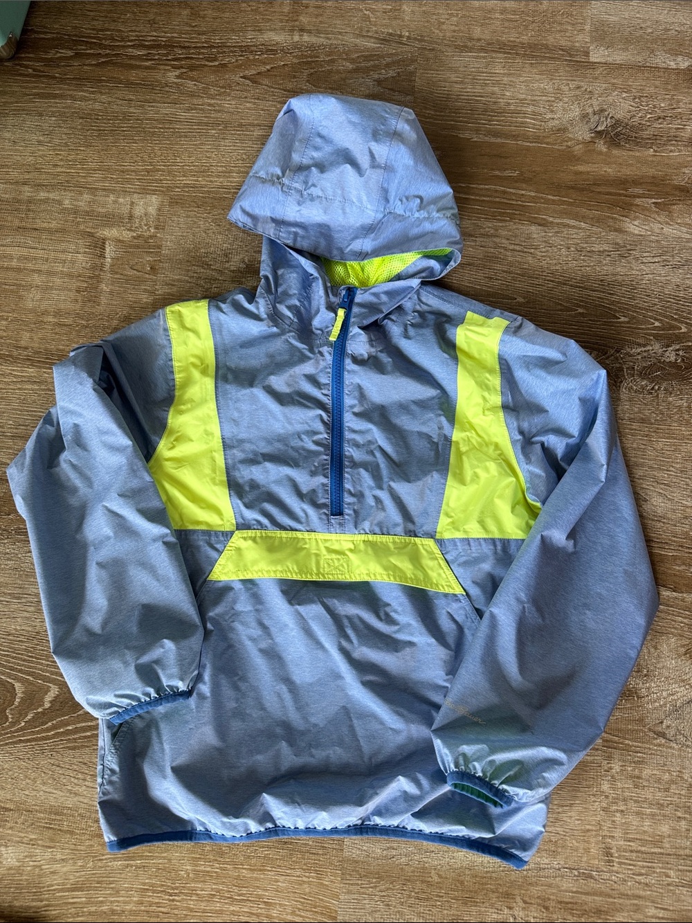 Eddie Bauer Boys M Blue Anorak with Yellow Panels
